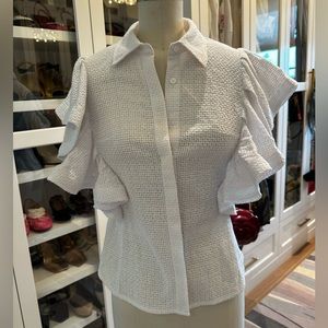 Ark & Co. White Ruffle top size Small